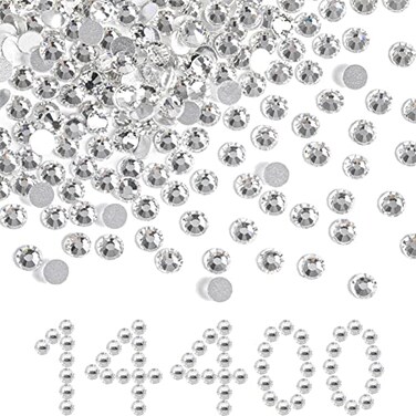 Beadsland Flat Back Crystal Rhinestones Bulk, Crystal, SS16, 14400pcs