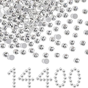 Beadsland Flat Back Crystal Rhinestones Bulk, Crystal, SS20, 14400pcs