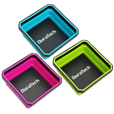 DURATECH 3-Pack Magnetic Foldable Parts Tray Set, Silicone Tool Tray Set