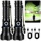 KINGCAESAR Flashlights High Lumens Rechargeable, 2 Pack 90,000 Lumens Super Bright Flashlight, 5 Modes LED Flashlight, IPX7 Waterproof Powerful Flash Light for Home, Outdoor Activities