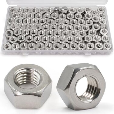 ZQZ 1/4-20 Hex Nuts,150PCS Stainless Steel Hardware Nut 304 ss Threaded Nut