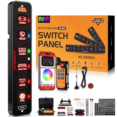 Auxbeam 6 Gang Slim Switch Panel AS-600 with APPWireless Remote Control