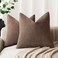 Foindtower Solid Textured Chenille Throw Pillow Covers 22x22 Inch,Chocolate
