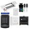 YUHANUS Door Access Control System RFID Keypad Electric Strike Lock Kit with Exit Button Doorbell Chime Remote Control