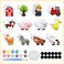 Sinmoe 12 Sets Ceramic Figurines Paint Kit, DIY Farm Animals Magnets