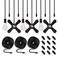 ELFCAB 6 Combo Ceiling Fan Pull Chain Set Including diameter 3mm Beaded Ball Fan Pull Chain Pendant Extra 12Pcs Pull Loop Connectors 3Pcs 36inches Extension Chains(Matte Black