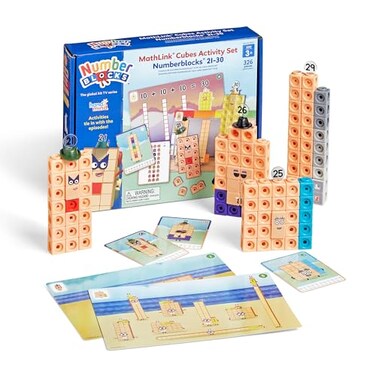 hand2mind MathLink Cubes Numberblocks 21-30 Activity Set, Ages 3