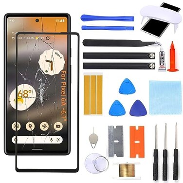 UYGHHK Pixel 6A Screen Replacement, Front Glass Outer Panel Repair Kit Compatible with Google Pixel 6A 6.1"(No LCDTouch Digitizer