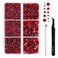 Beadsland Hotfix Rhinestones,Light Siam,Mixed 6 Sizes 4000pcs