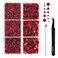 Beadsland Hotfix Rhinestones,Light Siam,Mixed 6 Sizes 4000pcs