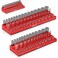 Olsa Tools Magnetic Socket Holder 3sets Drive Metric, 123 Sockets, Red