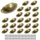 suiwotin 24pcs Antique Cup Drawer Pulls, Brass Bronze, Bin Cup Pulls Knobs