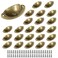 suiwotin 24pcs Antique Cup Drawer Pulls, Brass Bronze, Bin Cup Pulls Knobs