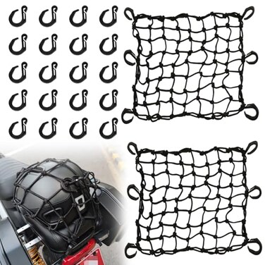 BFXM Motorcycle Cargo Net, Heavy Duty Bungee Net for Helmet, Small Elastic Mesh