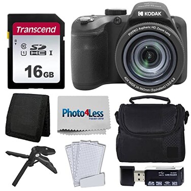 Kodak PIXPRO AZ405 Digital Camera (Black16GB Memory CardCamera CaseAccessories - Ultimate Bundle