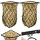 Yaocom 2 Set Black Wall Mount Hay Feeder with Net Collapsible Hay Rack with Net Slow Feeder for Horses Goats (Triangle