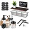 SheeChung 9 Pcs Mason Jars Bathroom Accessories Set Complete - Rustic Brown