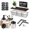 SheeChung 9 Pcs Mason Jars Bathroom Accessories Set Complete - Rustic Brown