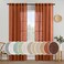 MIULEE Rust Fall Curtains 52x84 Inch 2 Panels for Bedroom with Thick Linen
