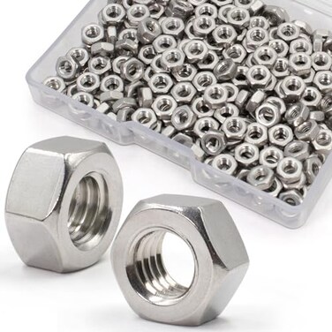 ZQZ M4-0.7 Hex Nuts,300PCS Stainless Steel Hardware Nut 304 ss Threaded Nut
