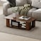 Giantex Rectangle Wood Center Table, 41" L 2-Tier Large Modern Tea Table w/Open Compartment, Easy Assembly, Accent Coffee Table for Living Room, Reception Room, Rustic Brown