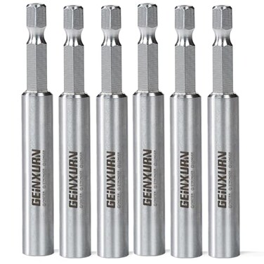 Geinxurn 6PACK Stainless Screwdriver Bit Holders, 3Inches Extension Socket Drill Bit Magnetic Holder Hex Shank Quick-Change Drill Bit Guide