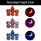 Cusdie Sharp Edge DND Dice, 7 PCs Moon Dice Set DD Dice(Moon/Purple Black