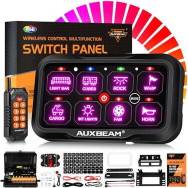 Auxbeam 8 Gang Switch Panel RC-800 Control Range Up to 165FT Easy Control