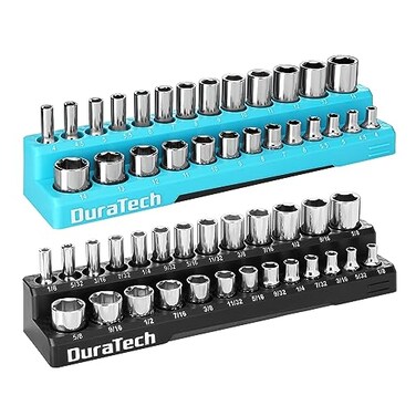 DURATECH Magnetic Socket Organizer Set, 1/4" SAEMetric Socket Holders