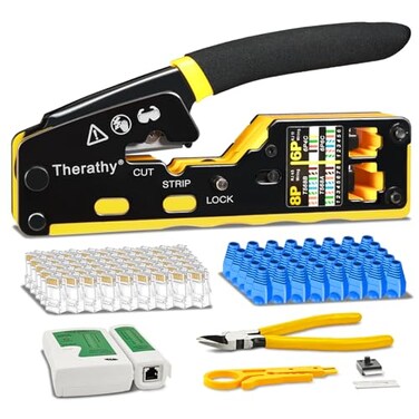 Therathy RJ45 Crimp Tool Pass Through Ethernet Crimper