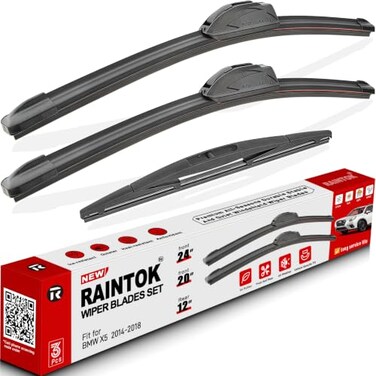 Raintok 3 Pack Windshield Wiper Blades Replacement for BMW X5 2014-2016 2017 2018
