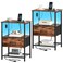 Somdot Nightstand Set of 2 with Charging StationLED Light, Bedside Table
