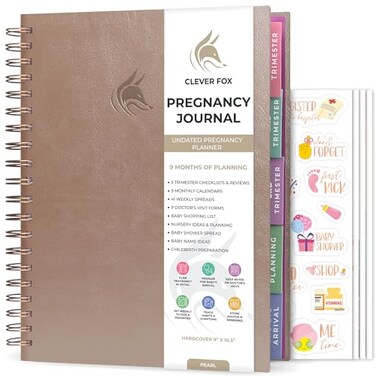 Clever Fox Pregnancy Journal, Expecting First Time Mom Planner Pearl