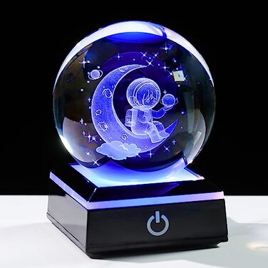 Qianwei 3d Astronaut Moon Crystal Ball Planets Space Decor Astronomy Science Gift