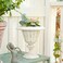Sungmor Cast Iron Tabletop Flower Vase, 7 Inches Tall Rustic White