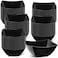 Tanlade 50 Pcs Black Serving Bowls 8 oz Square Plastic Disposable Salad