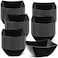 Tanlade 50 Pcs Black Serving Bowls 8 oz Square Plastic Disposable Salad