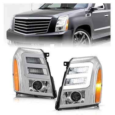 HECASA LED Projector Headlight Compatible with 2007-2014 Cadillac Escalade