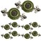 suiwotin Ceramic Knobs with Pattern, Green, 10pcs