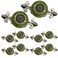 suiwotin Ceramic Knobs with Pattern, Green, 10pcs