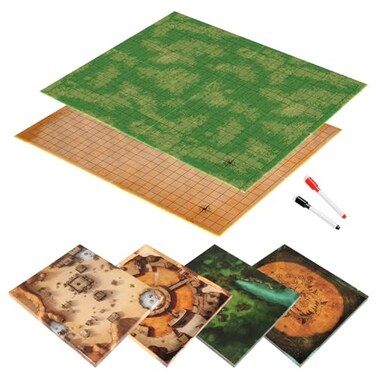 CZYY Foldable Battle Map, Double-Sided Dry Erase Cardboard RPG Mat