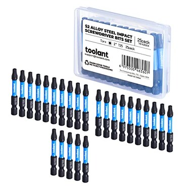 toolant 25PCS T25 2" Impact Torx Bits S2 Steel Security Torx