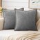 MIULEE Decorative Couch Throw Pillow Covers 18x18 Inch Dark Gray 2 Pack