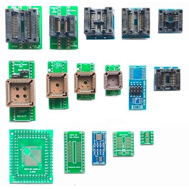 ICTOLTOL 16pcs Universal Adapter Scoket Compatible with Xgecu T48 T56 RT809H RT809F EZP MCU Test Socket Programming Adapter ic chip avr Programmer