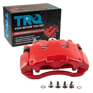 TRQ Front Left Right Brake Caliper w/Bracket Performance Red Driver