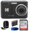 Kodak Pixpro FZ45 Digital Camera Bundle, Includes: SanDisk 32GB Memory Card, Spare Batteries, Hard Shell Camera Case and Card Reader (5 Items(Black