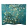 Red Lantern Double Sided Works of Van Gogh Canvas Folding Screen - Almond Blossoms/Wheat Field, 4 ft Short - 4 Panel