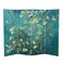 Red Lantern Double Sided Works of Van Gogh Canvas Folding Screen - Almond Blossoms/Wheat Field, 4 ft Short - 4 Panel