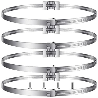 Oudain 4 Pack Sign Mounting Bracket, Adjustable 4-15" Metal Clamp Band