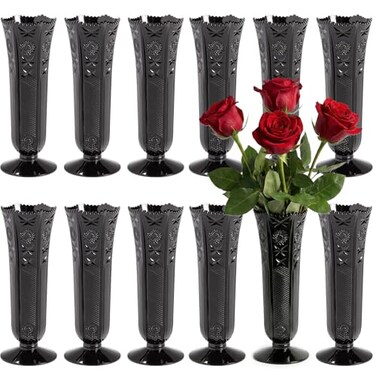 Fun Express Black Bud Vases - 12 Pc